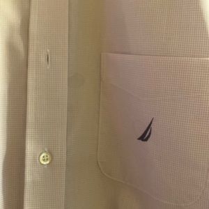 Nautica small checked long sleeved shirt in light purple, Sz Medium, slim